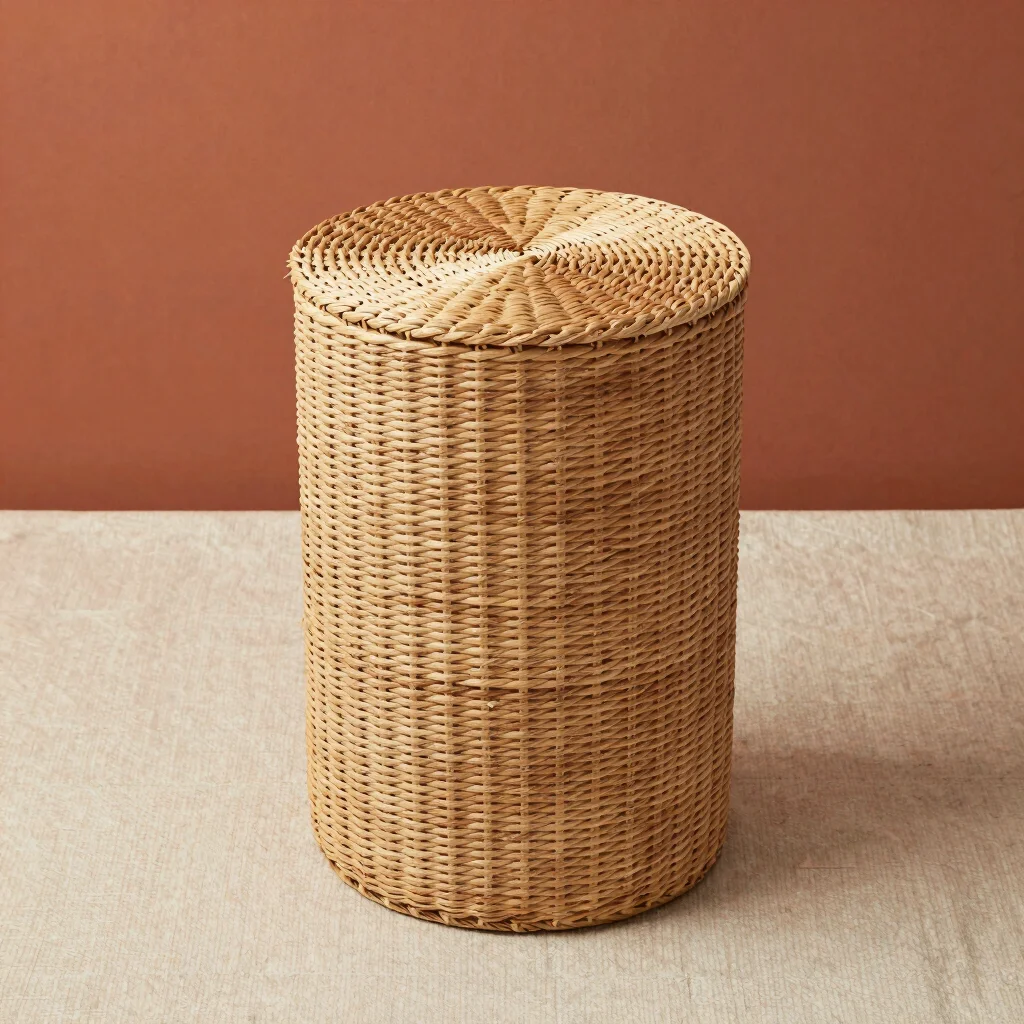 Woven Seagrass Laundry Hamper with Lid